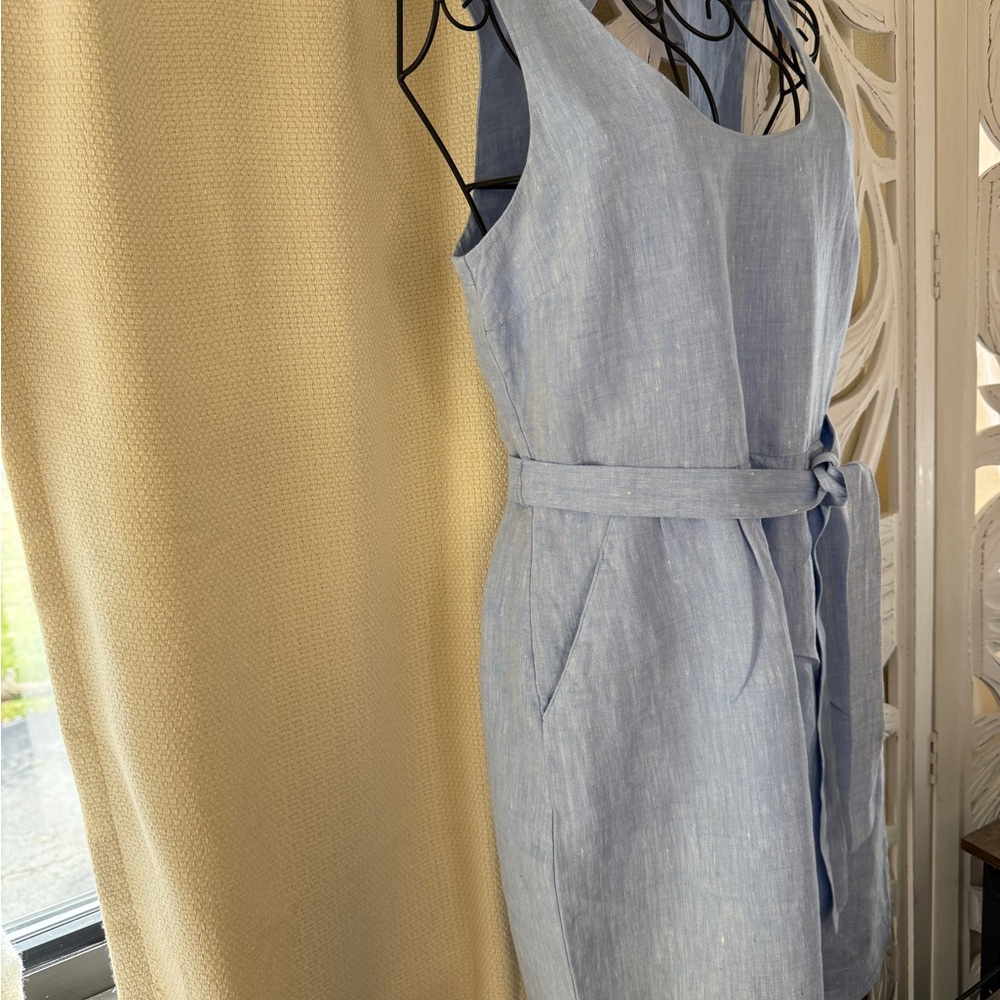 LOFT Light Blue Belted Dress